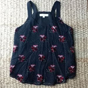 Tank top with velvet details